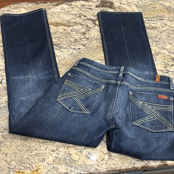 7 For All Mankind Flynn Boot Cut Flare Jeans, 34” inseam, “Z-Pocket” - Picture 4 of 12